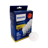 Foco LED Philips Essential, 8W (Equivale a 60W), Luz Blanca Cálida, Base E27, Paquete de 4 - imagen 2