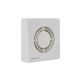 Extractor de aire Estevez de 4 pulgadas en color blanco, fabricado en plástico ABS para montaje en ventana o muro.
