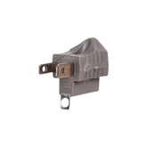 Adaptador aterrizado Arrow Hart de 2 a 3 polos en color gris, fabricado en vinilo resistente por PEFSA | Productos Eléctricos y Ferreteros.