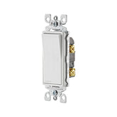 Apagador sencillo Leviton Decora color blanco de 15A con diseño de tecla ancha y estructura de acero de PEFSA