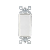 Apagador sencillo Leviton Decora color blanco de 15A, diseño moderno de tecla ancha para PEFSA | Productos Eléctricos y Ferreteros