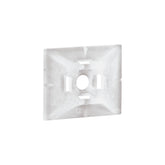 Base autoadherible Leviton de nylon para cinchos de 4.6 mm, ideal para organización de cables en PEFSA | Productos Eléctricos y Ferreteros
