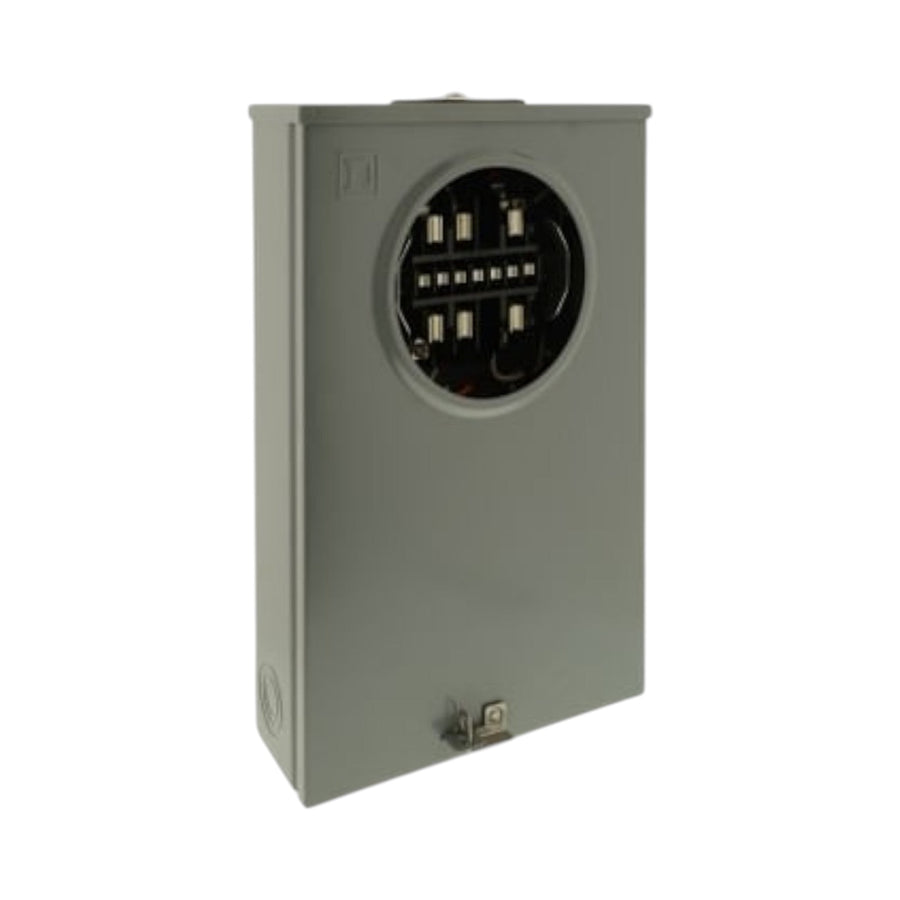 Base de medición monofásica Schneider Electric MS02013J de 125A con 13 mordazas en gabinete de acero gris de PEFSA