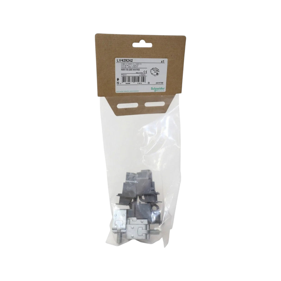 Set de 3 bornes de conexión Schneider Electric para interruptores NSX y CVS en empaque original de PEFSA | Productos Eléctricos y Ferreteros