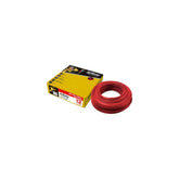 Rollo de cable eléctrico rojo calibre 12 AWG marca Indiana de 100 metros en su caja dispensadora original de PEFSA