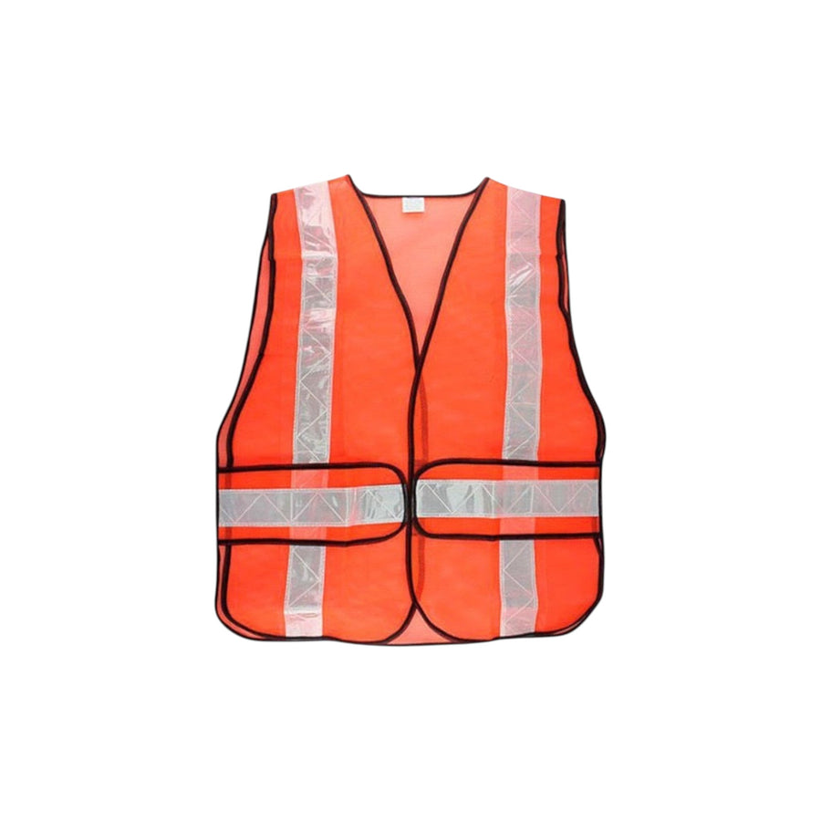 Chaleco de seguridad PEFSA | Productos Eléctricos y Ferreteros de malla naranja con cintas reflejantes, unitalla.
