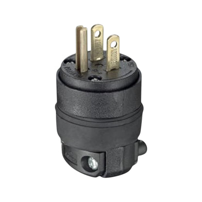 Clavija de hule de uso rudo Leviton PEFSA | Productos Eléctricos y Ferreteros, negra, NEMA 5-15P, 15A, 125V.