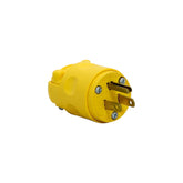 Clavija recta Leviton de PVC amarillo de alta visibilidad, 15A 125V, disponible en PEFSA | Productos Eléctricos y Ferreteros