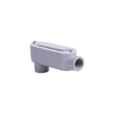 Cuerpo de condulet PEFSA | Productos Eléctricos y Ferreteros tipo LB de 1/2 pulgada en hierro Feraloy gris
