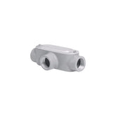 Cuerpo condulet tipo T de 1/2 pulgada Crouse-Hinds Serie 3 en aluminio gris para tubería conduit de PEFSA