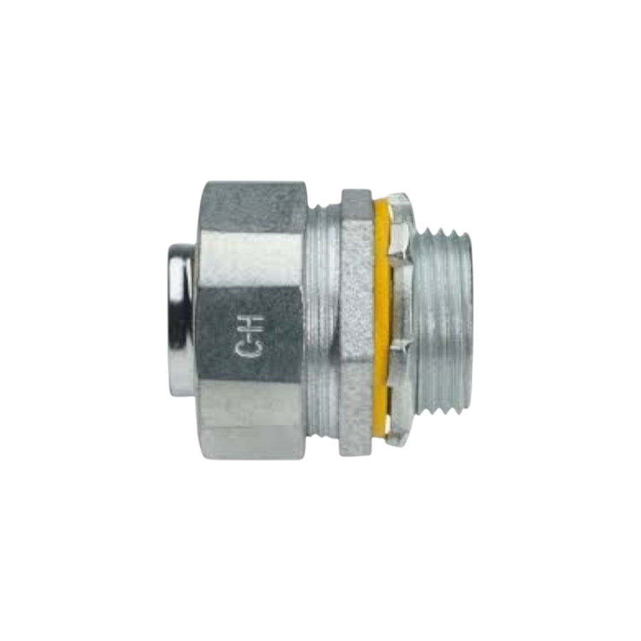 Conector recto Liquid Tight de 1 1/2 pulg Crouse-Hinds (Eaton) de acero y zinc para tubería flexible en PEFSA | Productos Eléctricos y Ferreteros