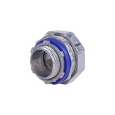 Conector recto Liquid Tight de 3/4 pulg Crouse-Hinds (Eaton) en zinc con sello azul, disponible en PEFSA | Productos Eléctricos y Ferreteros