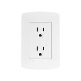 Kit de contacto dúplex Leviton PEFSA | Productos Eléctricos y Ferreteros, color blanco con placa, 15A 125V 2P+T.