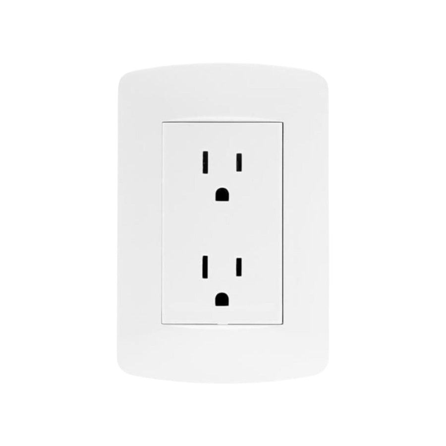 Kit de contacto dúplex Leviton PEFSA | Productos Eléctricos y Ferreteros, color blanco con placa, 15A 125V 2P+T.