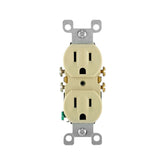 Contacto dúplex Leviton color marfil de 15A y 125V con conexión a tierra, disponible en PEFSA | Productos Eléctricos y Ferreteros