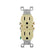 Contacto dúplex Leviton color marfil de 15A y 125V con conexión a tierra, disponible en PEFSA | Productos Eléctricos y Ferreteros