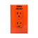 Kit de contacto dúplex naranja Leviton con tierra aislada y placa, ideal para equipos electrónicos sensibles en PEFSA.