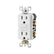 Contacto dúplex GFCI Leviton Smartlock blanco de 15A con botones de prueba y restablecimiento para seguridad eléctrica