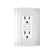 Contacto dúplex GFCI blanco Schneider Electric de 15A con placa de pared, ideal para áreas húmedas y seguridad.