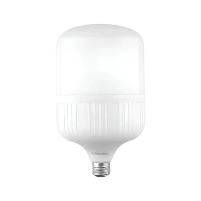 Foco LED de alta potencia Sanelec 50W con luz fría y base E27, disponible en PEFSA | Productos Eléctricos y Ferreteros