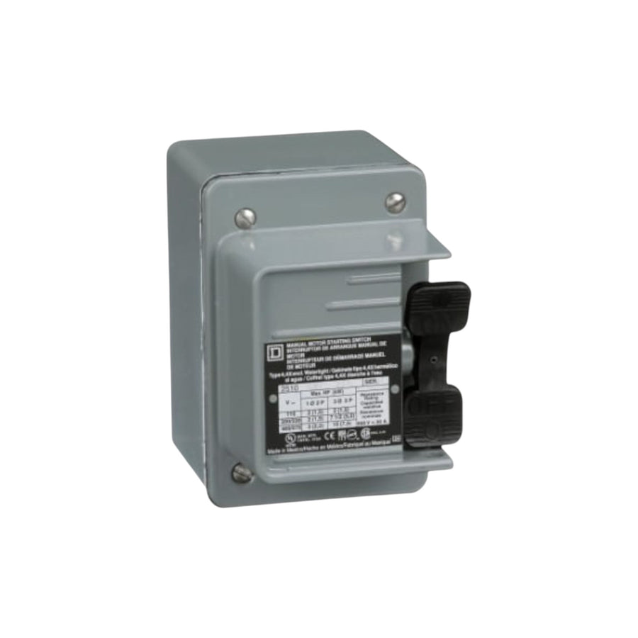Interruptor manual Schneider Electric de 2 polos con gabinete NEMA 4 gris de PEFSA | Productos Eléctricos y Ferreteros