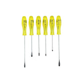 Juego de 6 desarmadores Keer con mangos amarillos transparentes y puntas magnetizadas de PEFSA | Productos Eléctricos y Ferreteros