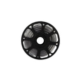 Rollo de manguera LED redonda de 25 metros marca Tlapss en carrete negro, ideal para exteriores PEFSA