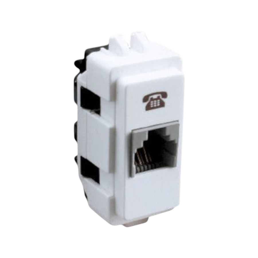 Módulo toma telefónica RJ11 blanco de la línea Marisio Genesis de PEFSA | Productos Eléctricos y Ferreteros