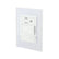 Placa armada Sanelec Venecia blanca con dos apagadores y un contacto aterrizado, disponible en PEFSA | Productos Eléctricos y Ferreteros