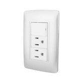 Placa armada PEFSA | Productos Eléctricos y Ferreteros Toscana con un apagador y dos contactos en color silver