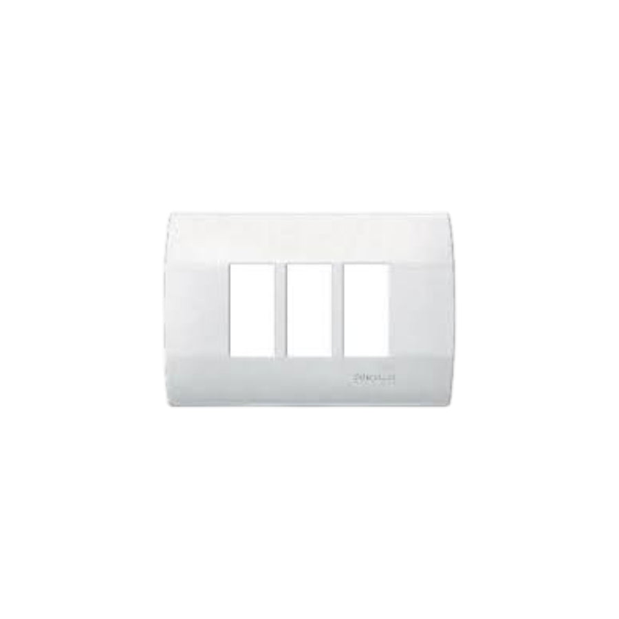 Placa blanca de 3 módulos Schneider Electric línea Duna de policarbonato para instalaciones eléctricas en PEFSA