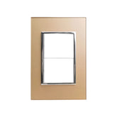 Placa armada PEFSA | Productos Eléctricos y Ferreteros Sanelec Venecia color champagne con dos interruptores