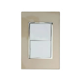 Placa armada PEFSA | Productos Eléctricos y Ferreteros Venecia color champagne con dos apagadores sencillos blancos