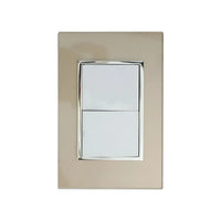 Placa armada PEFSA | Productos Eléctricos y Ferreteros Venecia color champagne con dos apagadores sencillos blancos