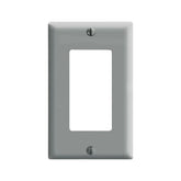 Placa de pared Leviton Decora de 1 unidad en color gris, fabricada en urea termoestable resistente y duradera.