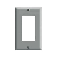 Placa de pared Leviton Decora de 1 unidad en color gris, fabricada en urea termoestable resistente y duradera.