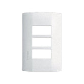 Placa de 3 módulos Schneider Electric línea Duna en color blanco, fabricada en policarbonato resistente de PEFSA.