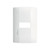 Placa de 1 módulo Schneider Electric línea Duna en color blanco, fabricada en policarbonato resistente de PEFSA.