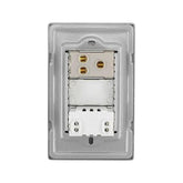 Placa armada PEFSA | Productos Eléctricos y Ferreteros Sanelec Cordoba gris con contacto y dos puertos USB