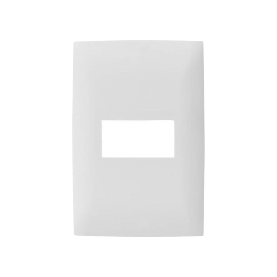 Placa Leviton Serie Cien de 1 módulo en color blanco, diseño minimalista de termoplástico para PEFSA | Productos Eléctricos y Ferreteros