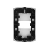 Placa Leviton de 1 módulo en color blanco con acabado pulido, vista trasera del bastidor de PEFSA | Productos Eléctricos y Ferreteros