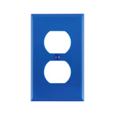 Placa de pared de nylon azul Leviton Decora para contacto dúplex, resistente y duradera, disponible en PEFSA | Productos Eléctricos y Ferreteros