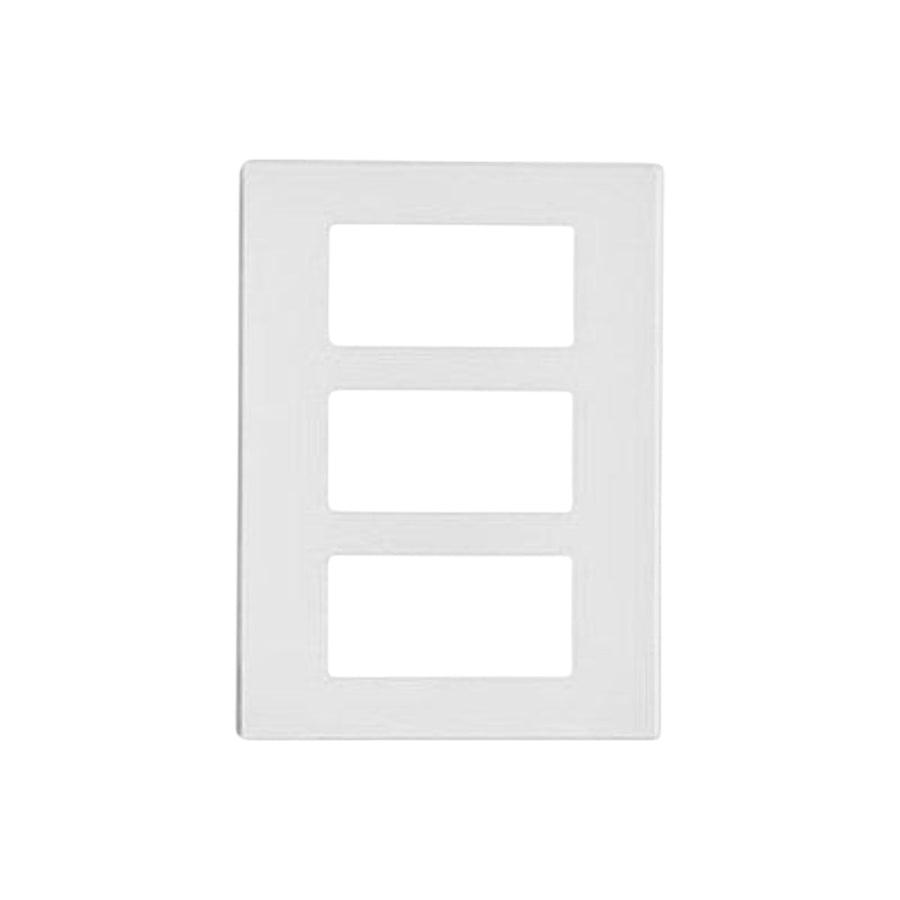 Placa de pared PEFSA | Productos Eléctricos y Ferreteros Leviton Decora Plus blanca de 3 unidades sin tornillos