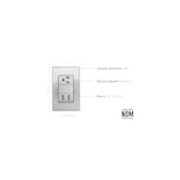 Placa armada Sanelec Cordoba gris con un contacto y dos puertos USB de carga rápida, distribuida por PEFSA
