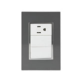 Placa armada PEFSA | Productos Eléctricos y Ferreteros Sanelec Venecia color humo con apagador y contacto polarizado