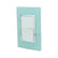 Placa armada Sanelec Venecia Aqua con dos interruptores blancos y acabado en color verde agua de PEFSA | Productos Eléctricos y Ferreteros