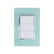 Placa armada Sanelec Venecia Aqua con tres apagadores blancos y marco color agua, ideal para exteriores.