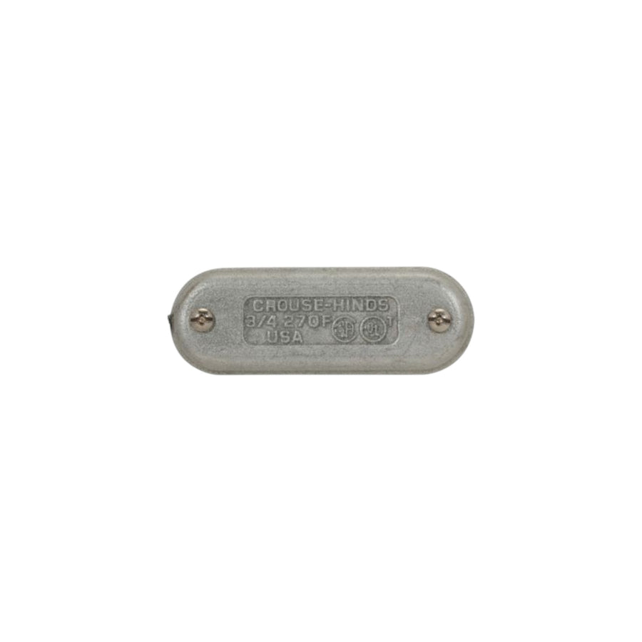 Tapa ciega metálica Crouse Hinds para Condulet Serie 7 de 4 pulgadas, fabricada en hierro Feraloy resistente.