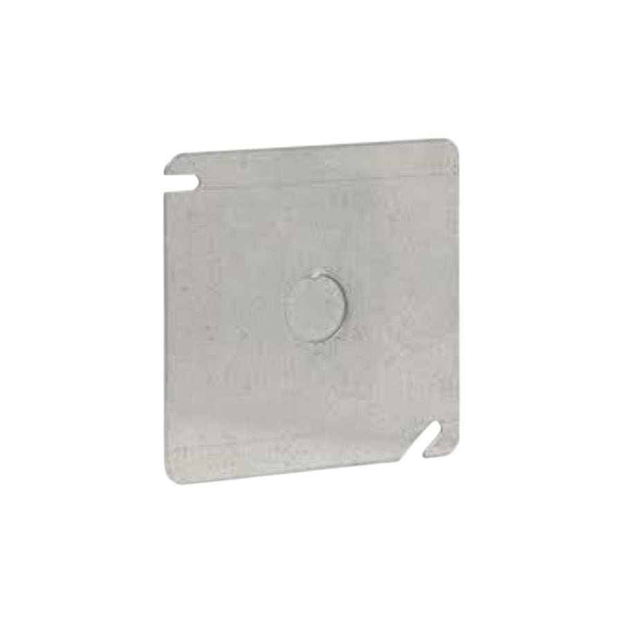 Tapa plana de acero galvanizado 4x4 Crouse Hinds con K.O. central de 1/2 pulgada de PEFSA | Productos Eléctricos y Ferreteros