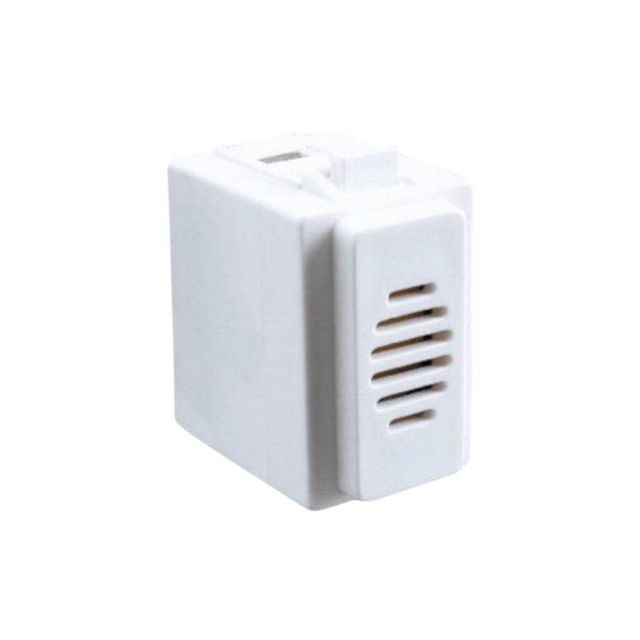 Zumbador modular blanco Schneider Electric Duna de 127V para sistemas eléctricos, disponible en PEFSA | Productos Eléctricos y Ferreteros
